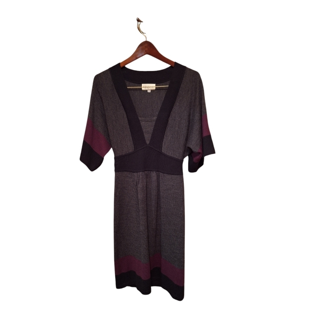 Studio One Knit Sweater Short Sleeved Colorblock Dress Ladies Small / Medium